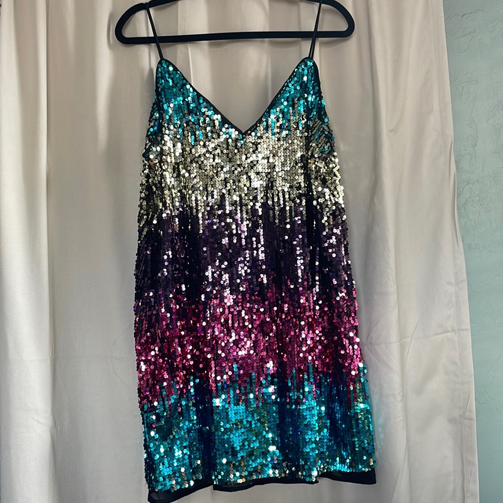 🌿 Sequined Spaghetti Strap Party Dress. XL/XXL